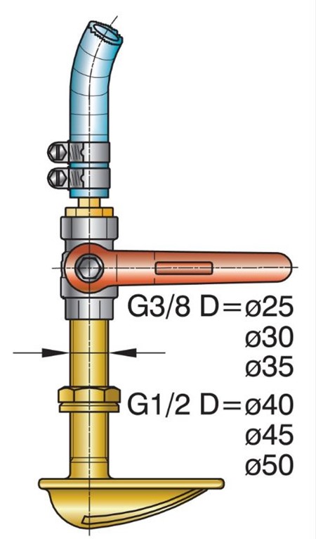 Water scoop kit for Ø 25-30-35 mm. shaft
